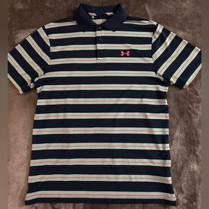 3 Men’s Under Armour Golf Polo | bundle | Heat Gear | Striped | Medium